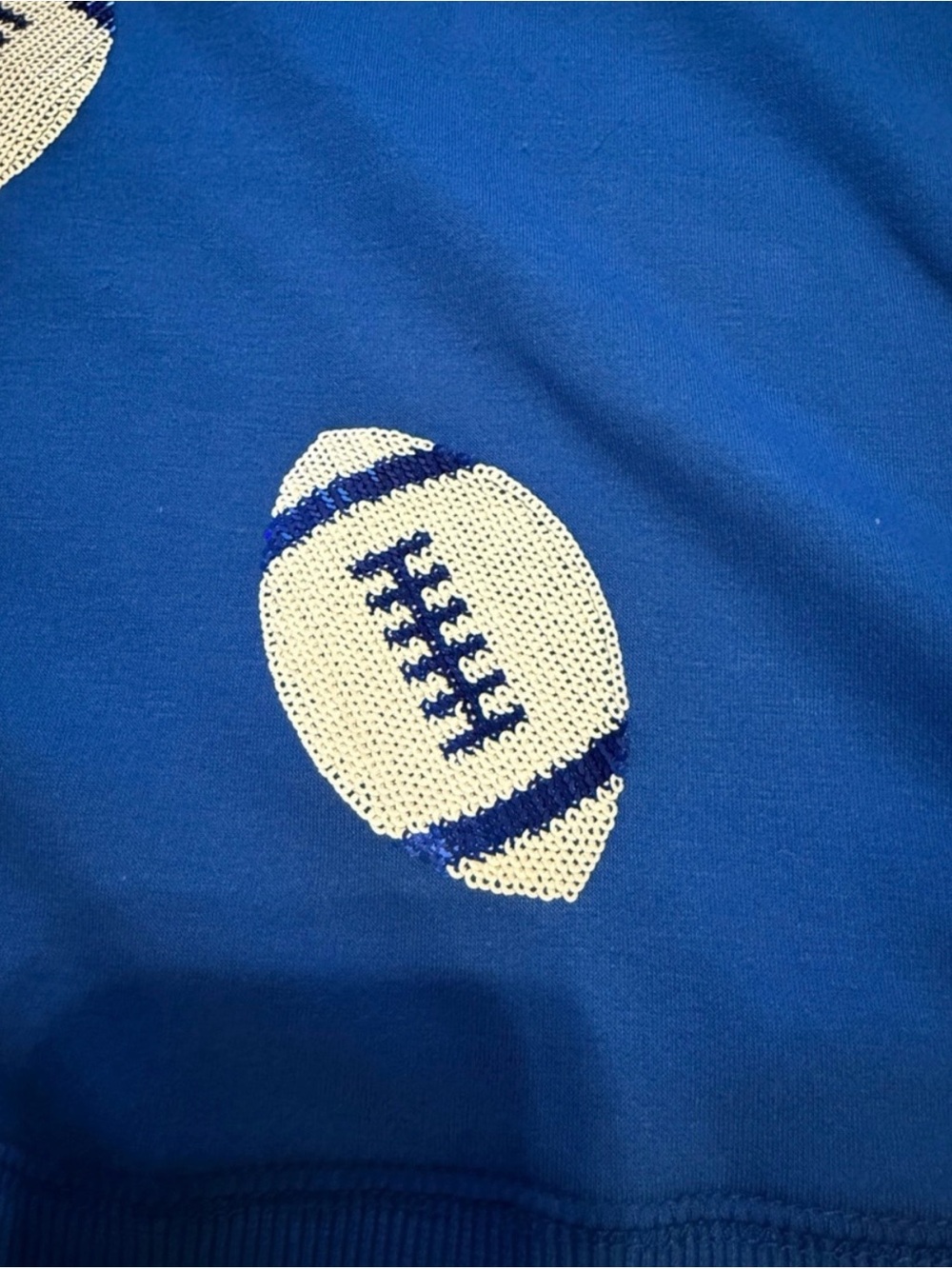 💙 NWT Mary Square “Footballs” Millie Sweatshirt 💙 - Picture 3 of 6